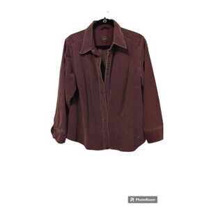 Eddie Bauer Dusty purple‎ corduroy button snap jacket